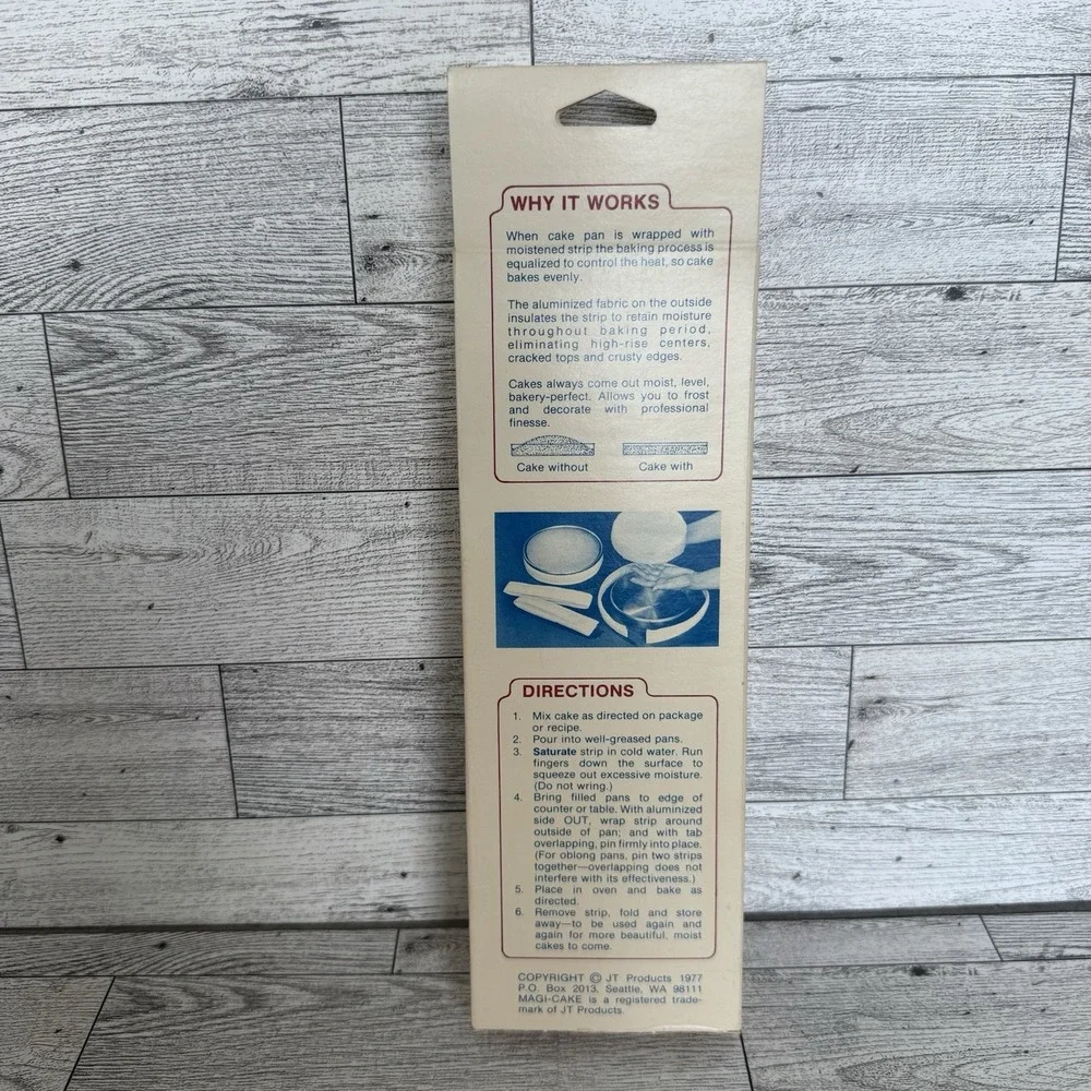 MAGI-CAKE Vintage NEW In Package Cake Strips 1977 Even Baking Moist Washable